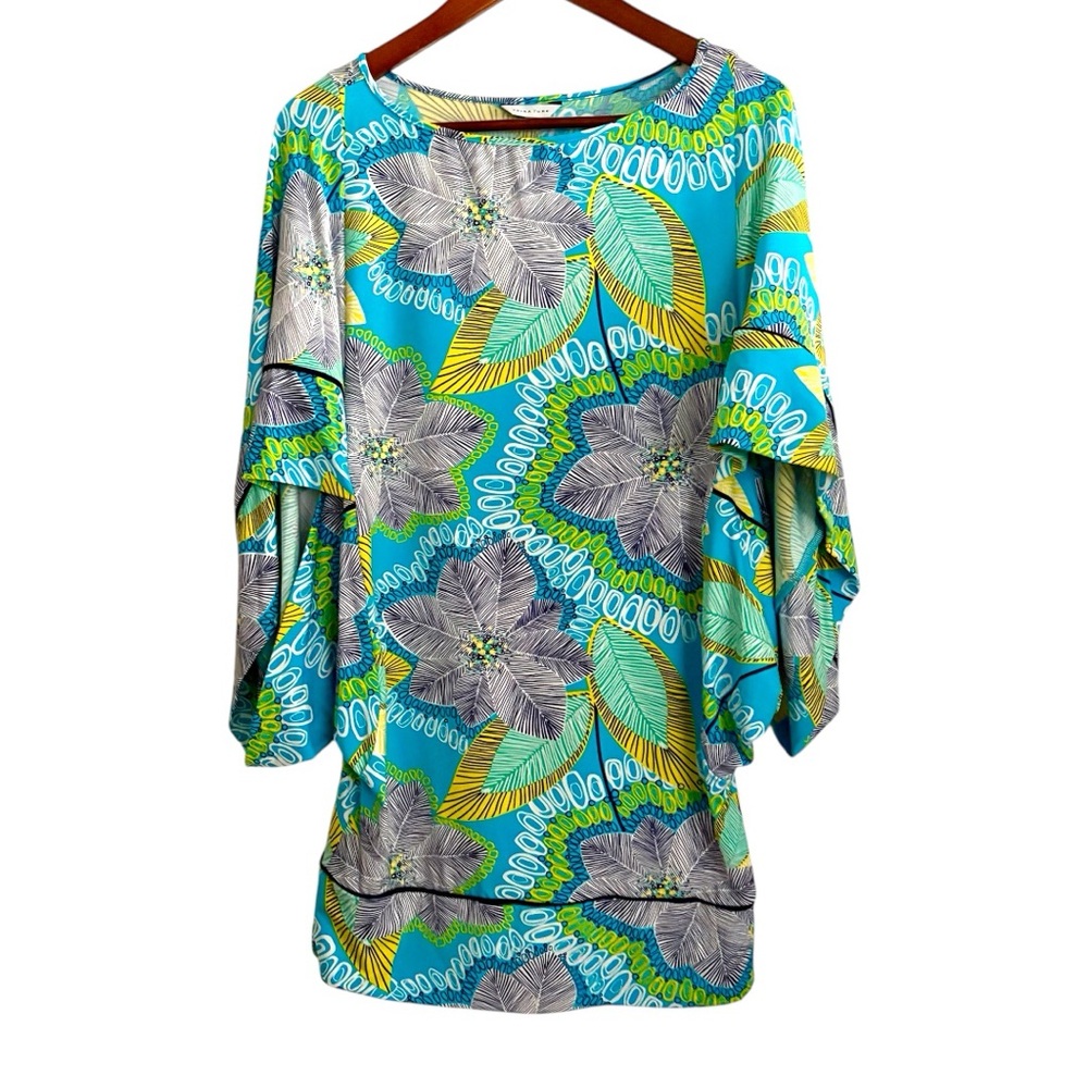 Trina Turk Blue and Yellow Floral Dress